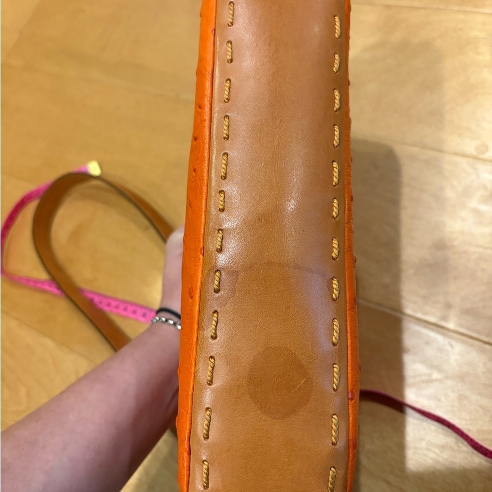 Vakko ostrich leather orange small bag - Picture 9 of 9